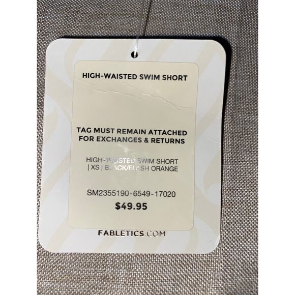 NWT $99 Fabletics XS Black Sporty Racerback High-Waisted Swim Tank Shorts Set - Picture 12 of 12